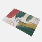 モダン絵を描 |モノグラムクリスマス ドアマット (アングル)