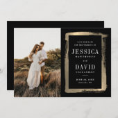 モダン絵を描Frame Photo結婚's セーブザデート (正面/裏面)