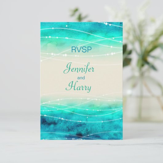 モダン絵を描Sparkle seas wedding RSVP (スタンド正面)