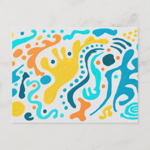 モダン絵画カラフル抽象芸術 ポストカード