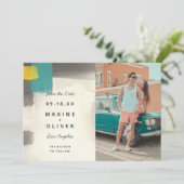 モダン絵画パステル結婚ズ セーブザデート (スタンド正面)