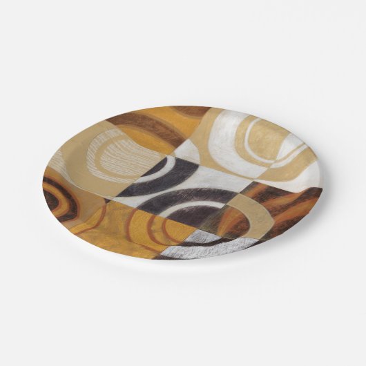 モダン絵画パターンあり ペーパープレート (アングル)