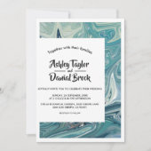 モダン絵画ミニマル抽象芸術結婚ファインアート 招待状 (正面)