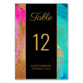 モダン絵画抽象芸術の金ゴールドスクリプ結婚ト テーブルナンバー (裏面)