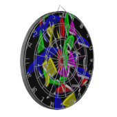 モダン絵画，カラー爆発 ダーツボード (正面左)