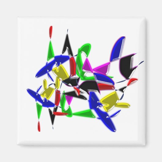 モダン絵画，カラー爆発 マグネット (正面)