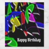 モダン絵画，カラー爆発 ワインラベル (シングルラベル)