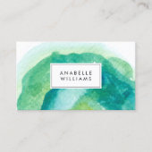 モダン緑とティール(緑がかった色)の水色 名刺 (正面)