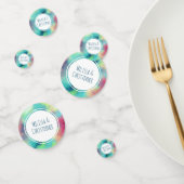 モダン緑と赤の宇宙水の色結婚の コンフェッティ (グループ)