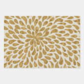 モダン緑と金ゴールドの水色 ラッピングペーパーシート (正面2)