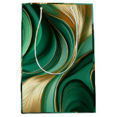 モダン緑と金ゴールド- ミディアムペーパーバッグ (正面)