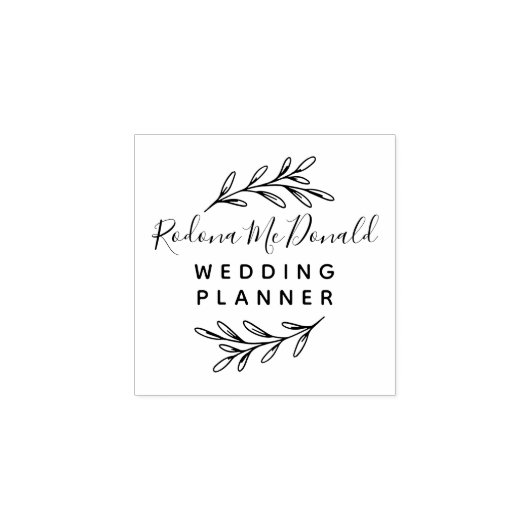 モダン緑のスクリプトプロフェッショナル ラバースタンプ (インプリント)