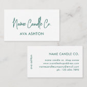 モダン緑のスクリプトプロフェッショナル 名刺 (正面/裏面)