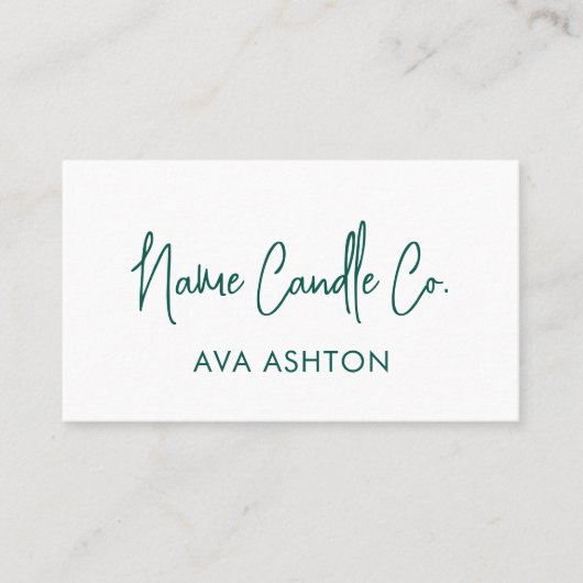 モダン緑のスクリプトプロフェッショナル 名刺 (正面)