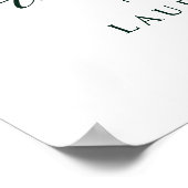 モダン緑のスクリプ結婚ト写真の歓迎サイン ポスター (角)