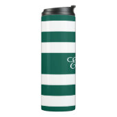 モダン緑のスストライプのクリプト名 タンブラー (回転左)