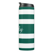 モダン緑のスストライプのクリプト名 タンブラー (回転右)