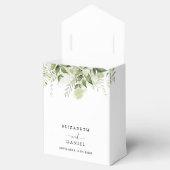 モダン緑のフローラハートスクリプ結婚ト フェイバーボックス (オープン)