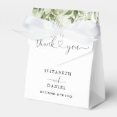 モダン緑のフローラハートスクリプ結婚ト フェイバーボックス (正面サイド)