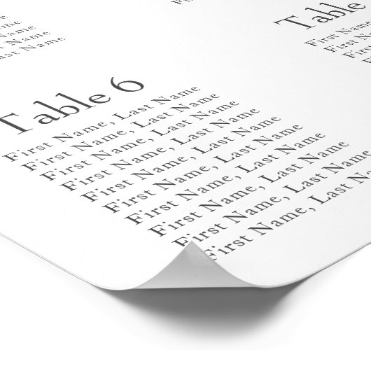 モダン緑のフローラ10台結婚の座席表 ポスター (角)