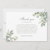 モダン緑のユーカリ結婚プス サンキューカード (正面)