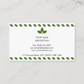 モダン緑のローレ葉ルの 名刺 (裏面)