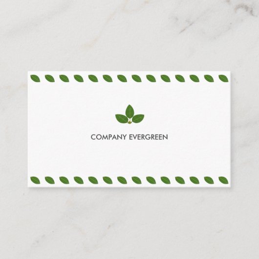 モダン緑のローレ葉ルの 名刺 (正面)