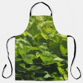 モダン緑の夏の自然抽象芸術葉 エプロン (正面)