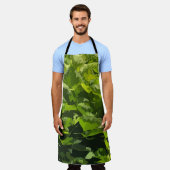 モダン緑の夏の自然抽象芸術葉 エプロン (着用した状態)