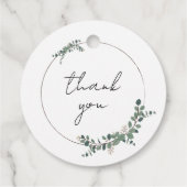 モダン緑の幾何素朴結婚の フェイバータグ (裏面)