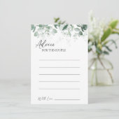 モダン緑の白結婚のアドバイス アドバイスカード (スタンド正面)