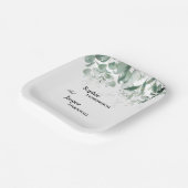 モダン緑の白結婚色の紙プレート ペーパープレート (傾斜あり)