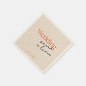 モダン緑の結婚台本 スタンダードカクテルナプキン (角)