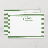 モダン緑の絵を描ストライプアドバイス・カード アドバイスカード (正面/裏面)