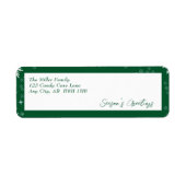 モダン緑の線差出人住所ラベル ラベル (正面)