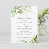モダン緑の葉の葉リハーサル 招待状 (スタンド正面)