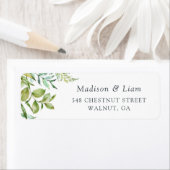 モダン緑の葉葉の植物学 ラベル (インサイチュ)