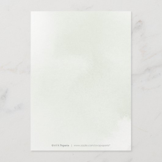 モダン緑の金ゴールド幾何素朴結婚の エンクロージャーカード (裏面)