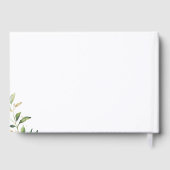 モダン緑の金ゴールド幾何素朴結婚の ゲストブック (裏面)