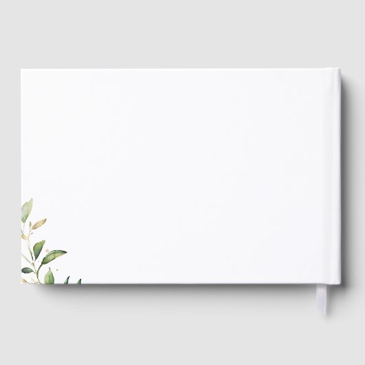 モダン緑の金ゴールド幾何素朴結婚の ゲストブック (裏面)