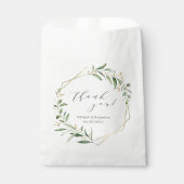 モダン緑の金ゴールド幾何素朴結婚の フェイバーバッグ (正面)