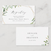 モダン緑の金ゴールド素朴ブライダル簿 プレイスカード (正面/裏面)