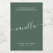 モダン緑キャンドル製品ラベル フードラベル (シングルラベル)