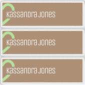 モダン緑ハートシェイプヴィンテージ茶色ハーフハート シール (正面)