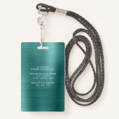 モダン緑フェイクの金企業の属写真ID バッジ (裏面ランヤード)