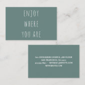 モダン緑楽しむの引用文 名刺 (正面/裏面)