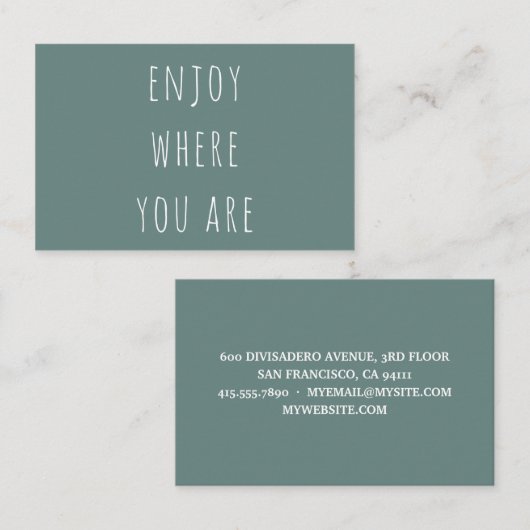 モダン緑楽しむの引用文 名刺 (正面/裏面)