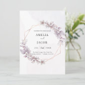 モダン緑色幾何学の招待 招待状 (スタンド正面)