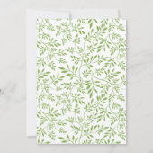 モダン緑葉の結婚文様 招待状 (裏面)