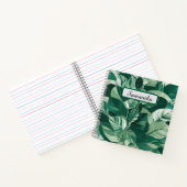 モダン緑離れのパタパーソナライズされたーン ノートブック (内部)